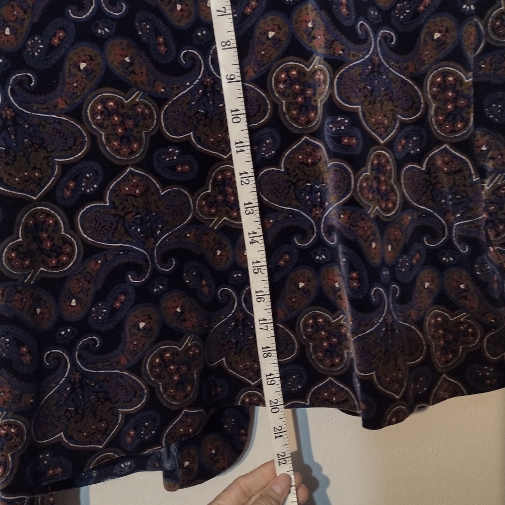 Size 16 VTG printed paisley velvet jacket black - Picture 7 of 7